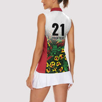 Custom Guyana Football Women Sleeveless Polo Shirt Spirit of the Jaguar - White - Wonder Print Shop