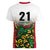 Custom Guyana Football Women V-Neck T-Shirt Spirit of the Jaguar - White - Wonder Print Shop
