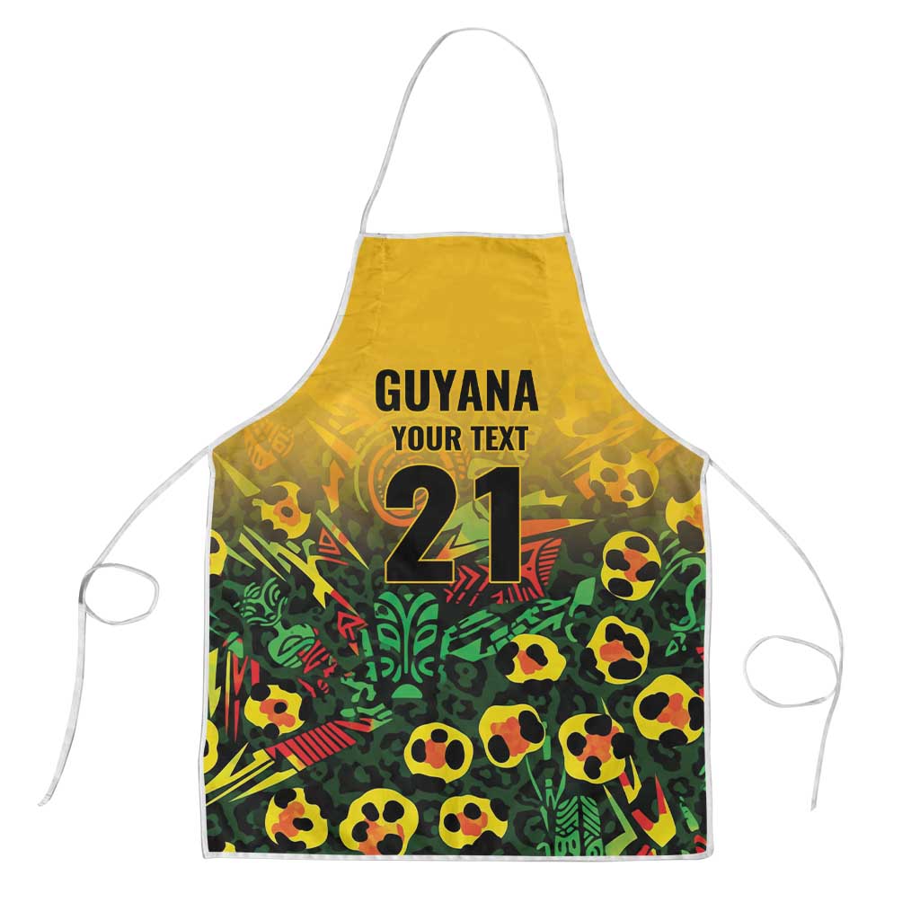 Custom Guyana Football Apron Spirit of the Jaguar - Yellow - Wonder Print Shop