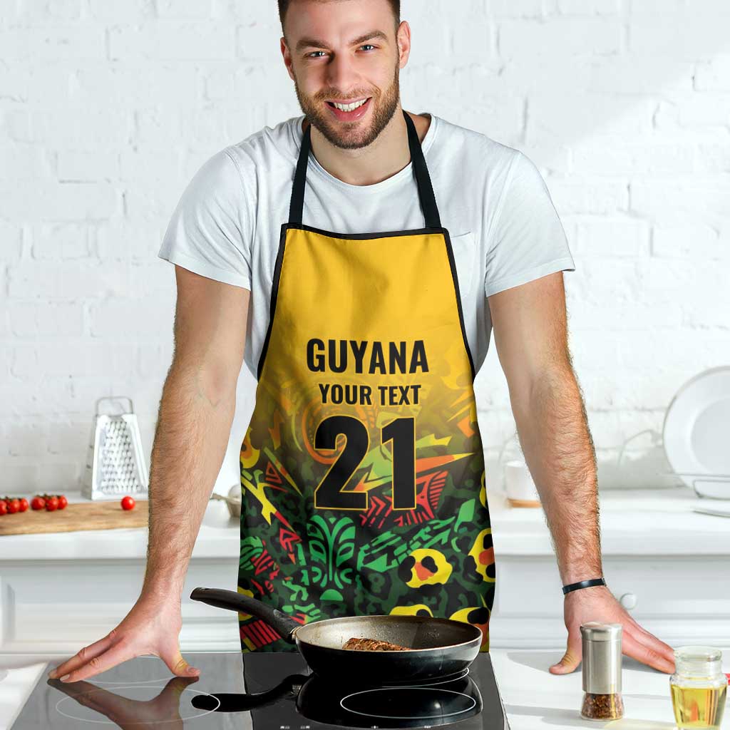 Custom Guyana Football Apron Spirit of the Jaguar - Yellow - Wonder Print Shop