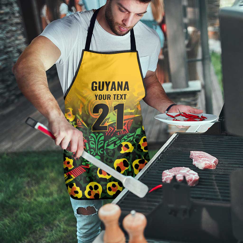 Custom Guyana Football Apron Spirit of the Jaguar - Yellow - Wonder Print Shop