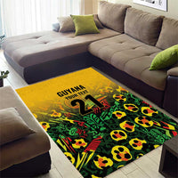 Custom Guyana Football Area Rug Spirit of the Jaguar - Yellow - Wonder Print Shop
