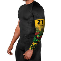 Custom Guyana Football Arm Sleeves Spirit of the Jaguar - Yellow - Wonder Print Shop