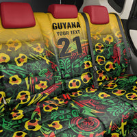 Custom Guyana Football Back Car Seat Cover Spirit of the Jaguar - Yellow - Wonder Print Shop