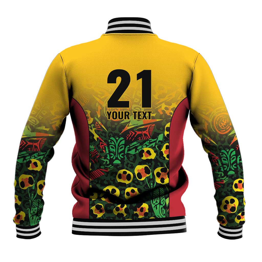 Custom Guyana Football Baseball Jacket Spirit of the Jaguar - Yellow - Wonder Print Shop