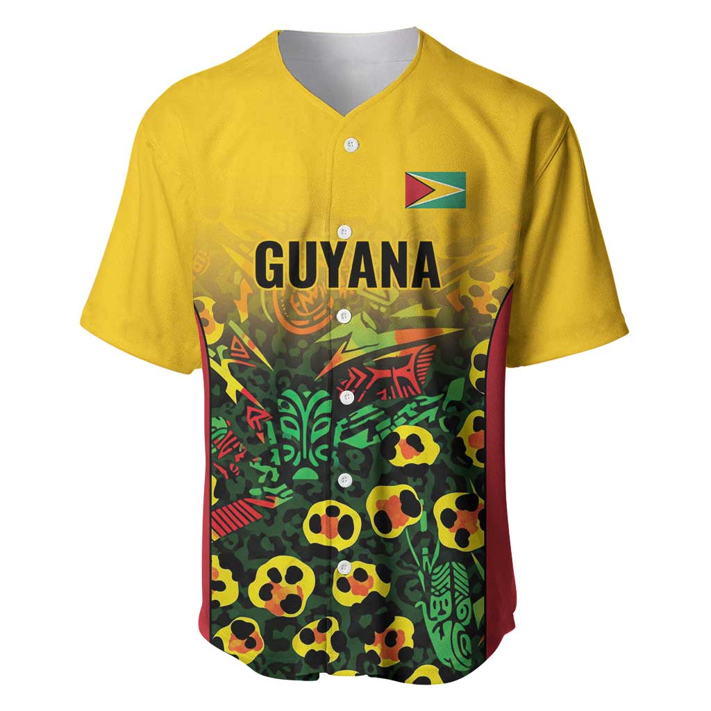 Custom Guyana Football Baseball Jersey Spirit of the Jaguar - Yellow - Wonder Print Shop
