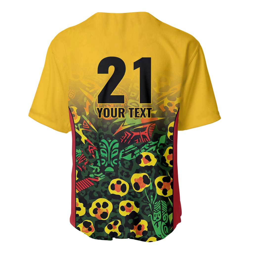 Custom Guyana Football Baseball Jersey Spirit of the Jaguar - Yellow - Wonder Print Shop