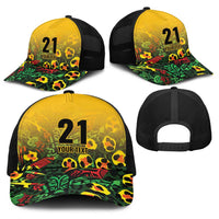 Custom Guyana Football Baseball Net Cap Spirit of the Jaguar - Yellow - Wonder Print Shop