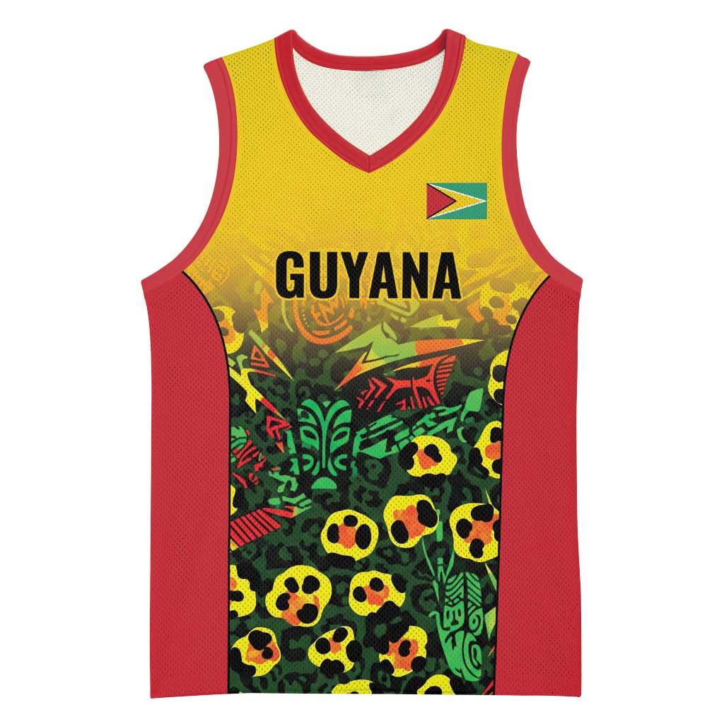 Custom Guyana Football Basketball Jersey Spirit of the Jaguar - Yellow - Wonder Print Shop