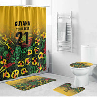 Custom Guyana Football Bathroom Set Spirit of the Jaguar - Yellow - Wonder Print Shop