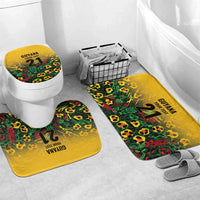 Custom Guyana Football Bathroom Set Spirit of the Jaguar - Yellow - Wonder Print Shop