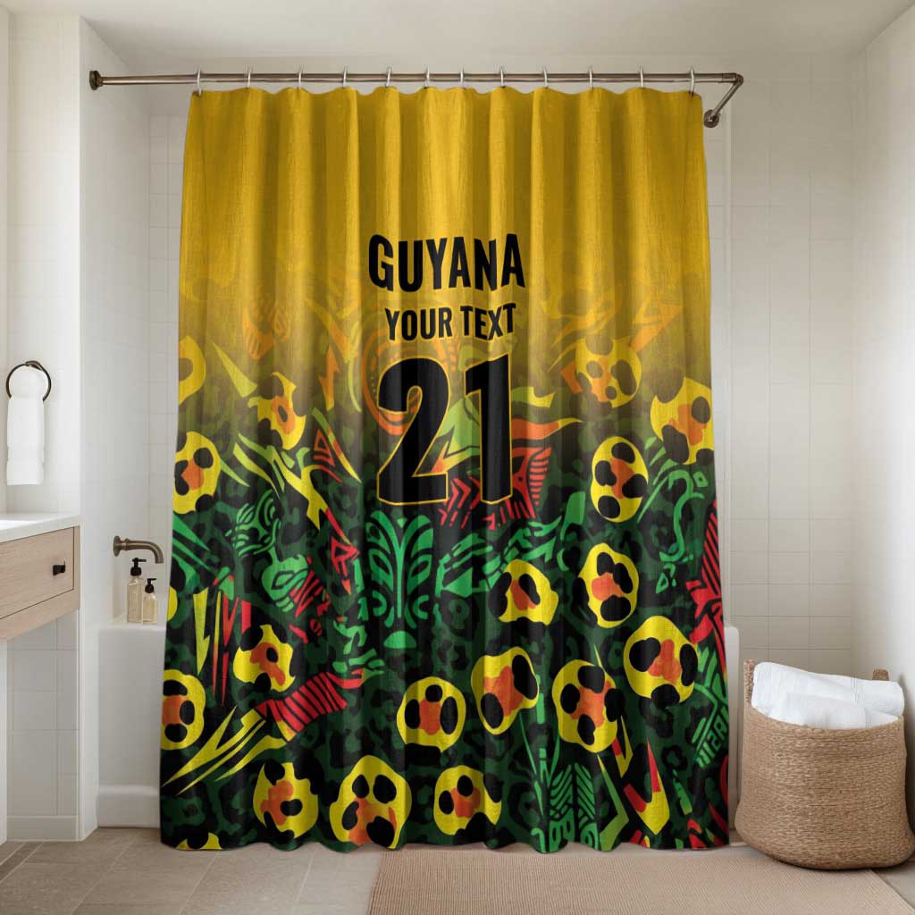 Custom Guyana Football Bathroom Set Spirit of the Jaguar - Yellow - Wonder Print Shop