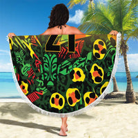 Custom Guyana Football Beach Blanket Spirit of the Jaguar - Yellow - Wonder Print Shop