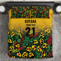 Custom Guyana Football Bedding Set Spirit of the Jaguar - Yellow - Wonder Print Shop