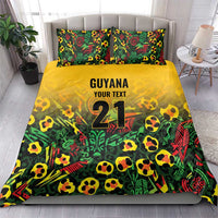 Custom Guyana Football Bedding Set Spirit of the Jaguar - Yellow - Wonder Print Shop