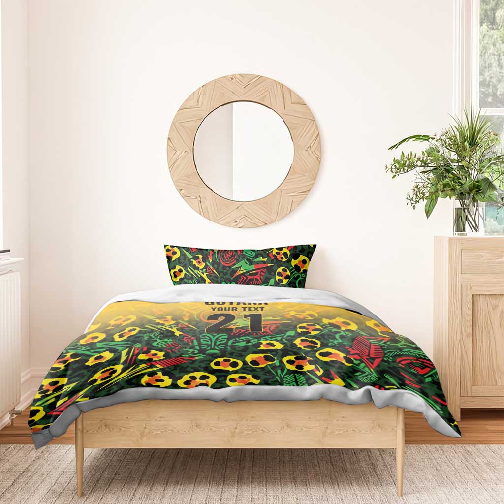 Custom Guyana Football Bedding Set Spirit of the Jaguar - Yellow - Wonder Print Shop