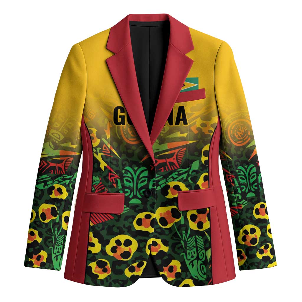 Custom Guyana Football Blazer Spirit of the Jaguar - Yellow - Wonder Print Shop