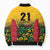 Custom Guyana Football Bomber Puffer Jacket Spirit of the Jaguar - Yellow - Wonder Print Shop