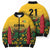 Custom Guyana Football Bomber Puffer Jacket Spirit of the Jaguar - Yellow - Wonder Print Shop