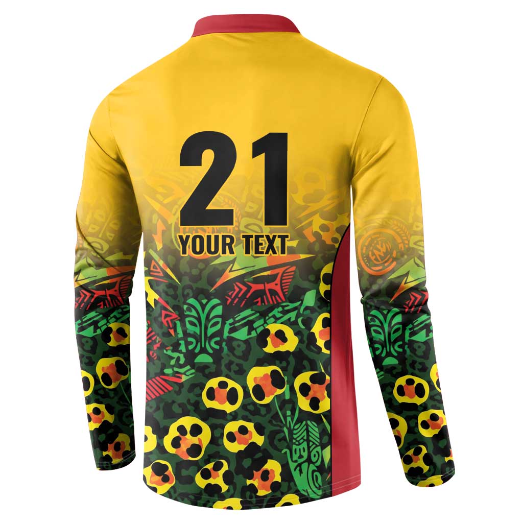 Custom Guyana Football Button Sweatshirt Spirit of the Jaguar - Yellow - Wonder Print Shop