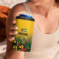 Custom Guyana Football 4 in 1 Can Cooler Tumbler Spirit of the Jaguar - Yellow - Wonder Print Shop