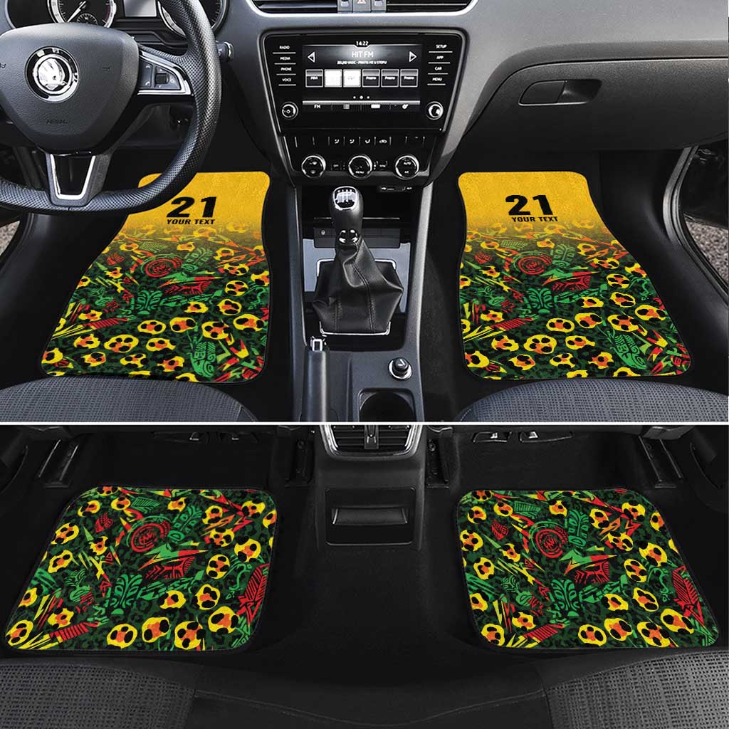Custom Guyana Football Car Mats Spirit of the Jaguar - Yellow - Wonder Print Shop