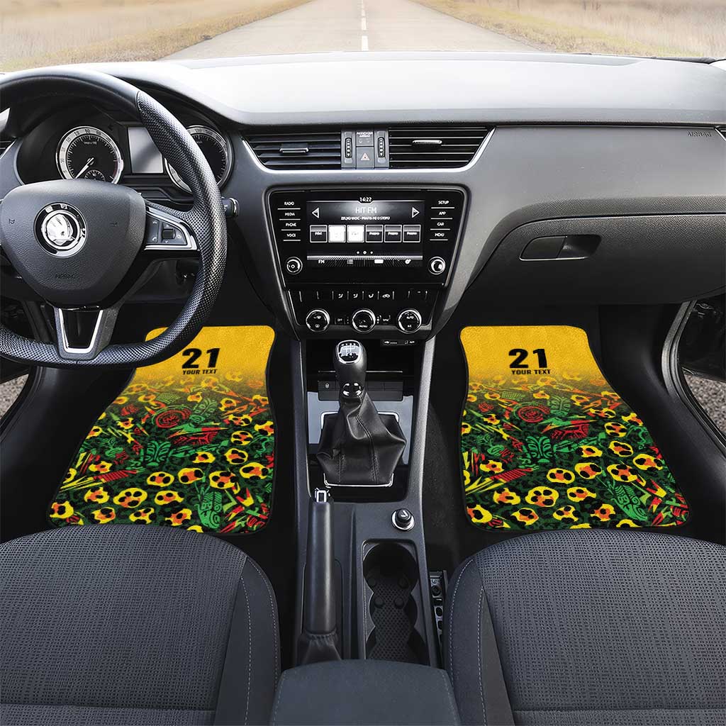 Custom Guyana Football Car Mats Spirit of the Jaguar - Yellow - Wonder Print Shop
