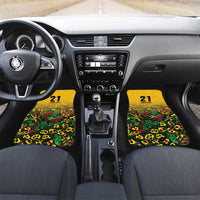 Custom Guyana Football Car Mats Spirit of the Jaguar - Yellow - Wonder Print Shop