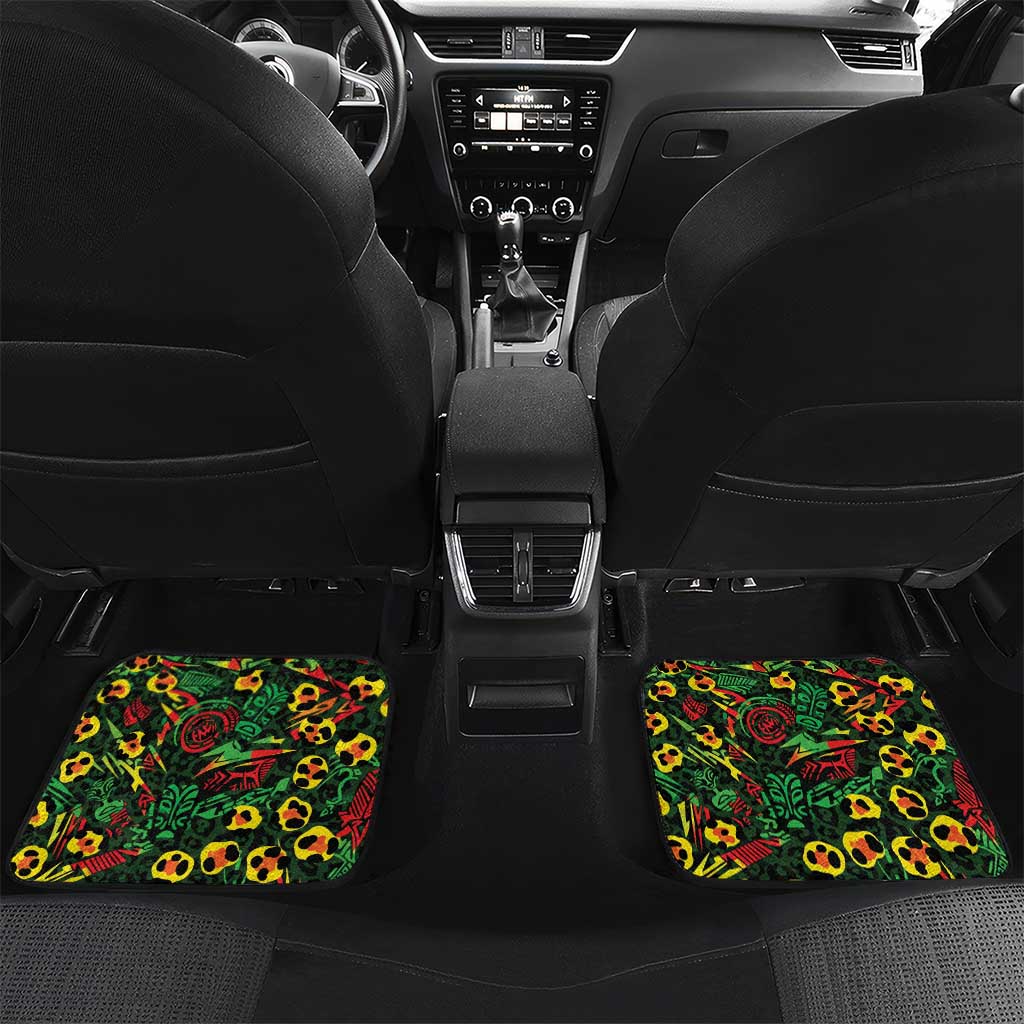 Custom Guyana Football Car Mats Spirit of the Jaguar - Yellow - Wonder Print Shop