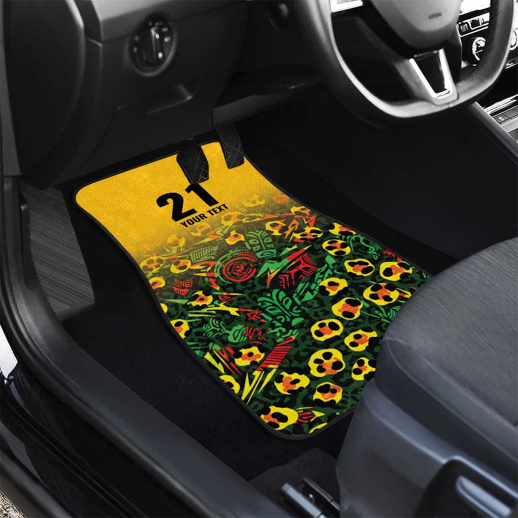 Custom Guyana Football Car Mats Spirit of the Jaguar - Yellow - Wonder Print Shop