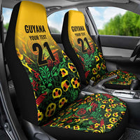 Custom Guyana Football Car Seat Cover Spirit of the Jaguar - Yellow - Wonder Print Shop
