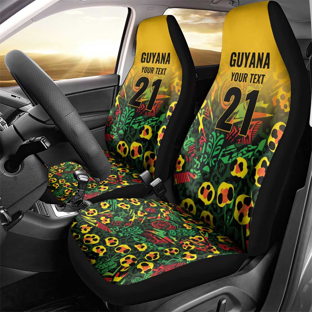 Custom Guyana Football Car Seat Cover Spirit of the Jaguar - Yellow - Wonder Print Shop