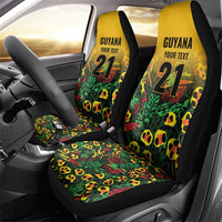 Custom Guyana Football Car Seat Cover Spirit of the Jaguar - Yellow - Wonder Print Shop