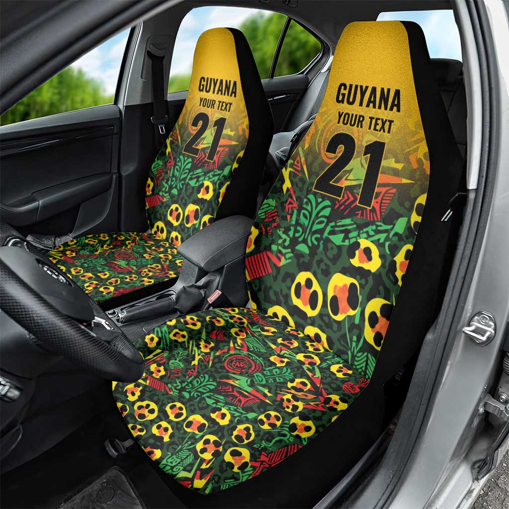 Custom Guyana Football Car Seat Cover Spirit of the Jaguar - Yellow - Wonder Print Shop