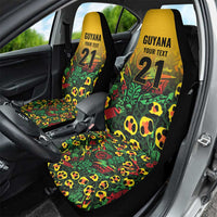 Custom Guyana Football Car Seat Cover Spirit of the Jaguar - Yellow - Wonder Print Shop