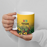 Custom Guyana Football Ceramic Mug Spirit of the Jaguar - Yellow - Wonder Print Shop
