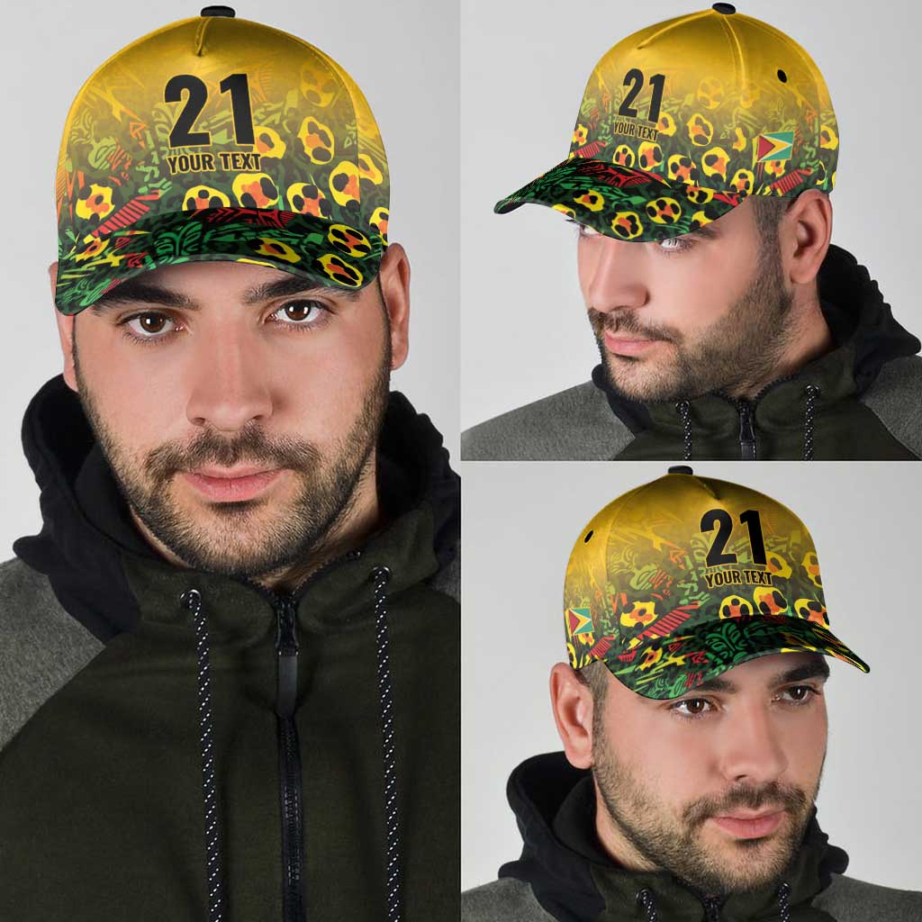 Custom Guyana Football Classic Cap Spirit of the Jaguar - Yellow - Wonder Print Shop