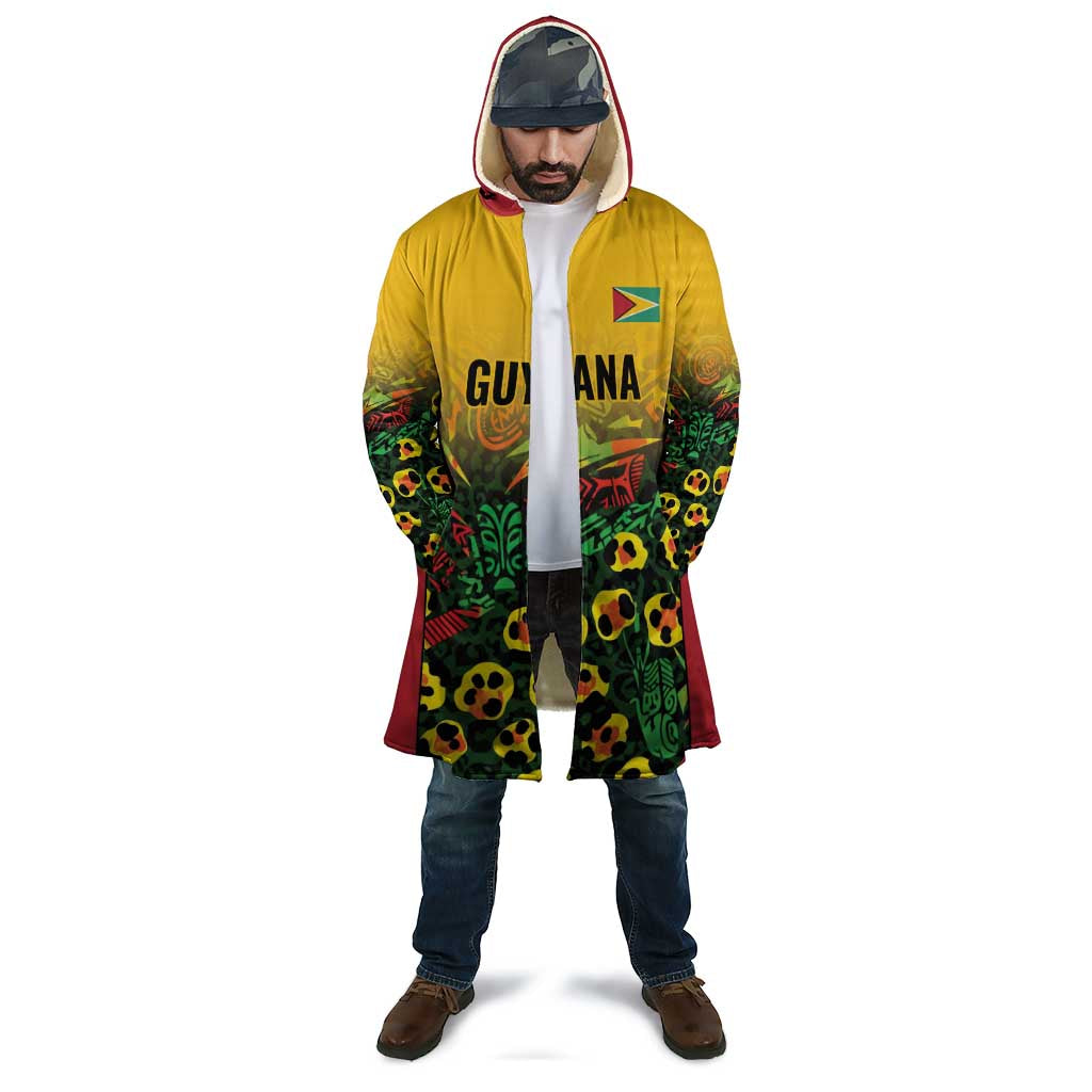 Custom Guyana Football Cloak Spirit of the Jaguar - Yellow - Wonder Print Shop
