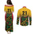 Custom Guyana Football Couples Matching Puletasi and Long Sleeve Button Shirt Spirit of the Jaguar - Yellow - Wonder Print Shop