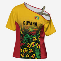 Custom Guyana Football Cross Shoulder Shirt Spirit of the Jaguar - Yellow - Wonder Print Shop