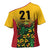 Custom Guyana Football Cross Shoulder Shirt Spirit of the Jaguar - Yellow - Wonder Print Shop