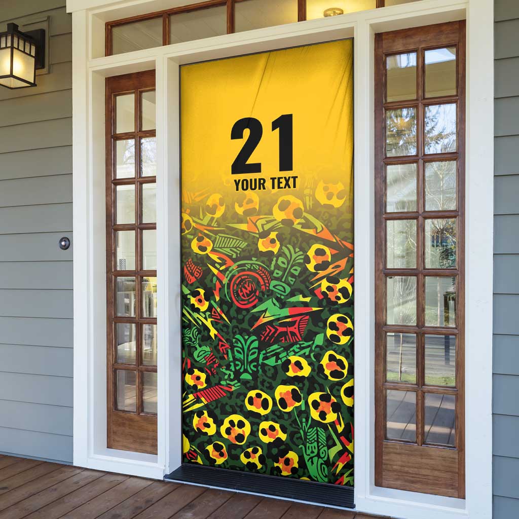 Custom Guyana Football Door Cover Spirit of the Jaguar - Yellow - Wonder Print Shop