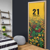 Custom Guyana Football Door Cover Spirit of the Jaguar - Yellow - Wonder Print Shop