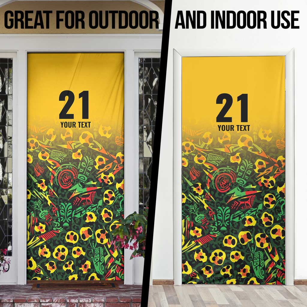 Custom Guyana Football Door Cover Spirit of the Jaguar - Yellow - Wonder Print Shop