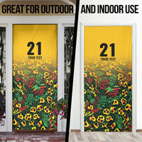 Custom Guyana Football Door Cover Spirit of the Jaguar - Yellow - Wonder Print Shop