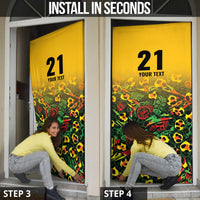 Custom Guyana Football Door Cover Spirit of the Jaguar - Yellow - Wonder Print Shop
