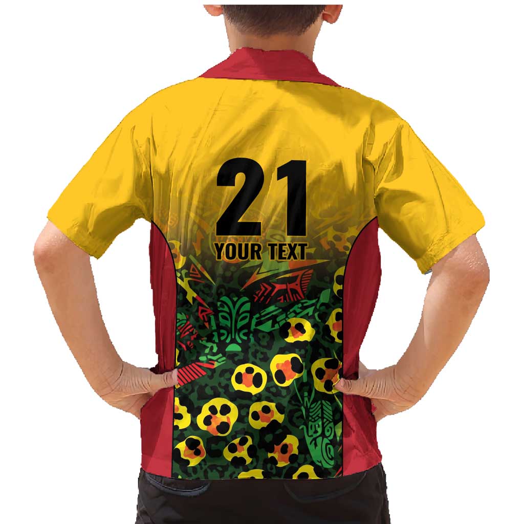 Custom Guyana Football Family Matching Mermaid Dress and Hawaiian Shirt Spirit of the Jaguar - Yellow - Wonder Print Shop