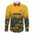Custom Guyana Football Family Matching Off The Shoulder Long Sleeve Dress and Hawaiian Shirt Spirit of the Jaguar - Yellow - Wonder Print Shop