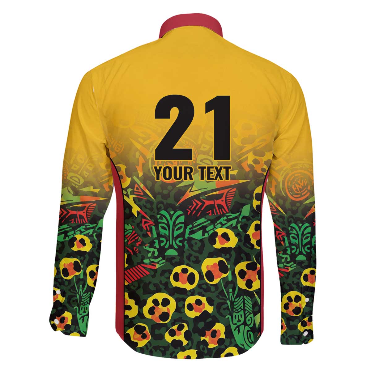 Custom Guyana Football Family Matching Off The Shoulder Long Sleeve Dress and Hawaiian Shirt Spirit of the Jaguar - Yellow - Wonder Print Shop