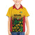Custom Guyana Football Family Matching Off The Shoulder Long Sleeve Dress and Hawaiian Shirt Spirit of the Jaguar - Yellow - Wonder Print Shop